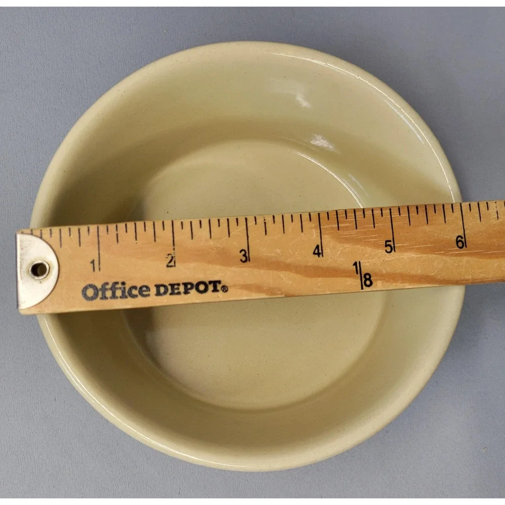 Robinson Ransbottom Pottery Stoneware Ramekin Custard Cup Beige Round Bowl Crock